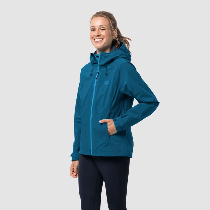 Chamarra Hardshell Jack Wolfskin Highest Peak Mujer Verdes Oscuro Mexico-2469178